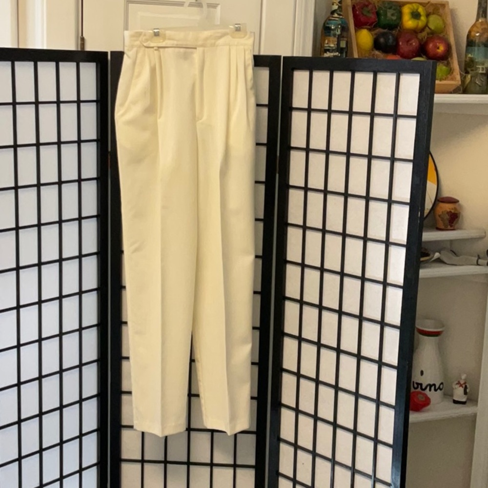 Cream dress, slacks size 10 excellent condition